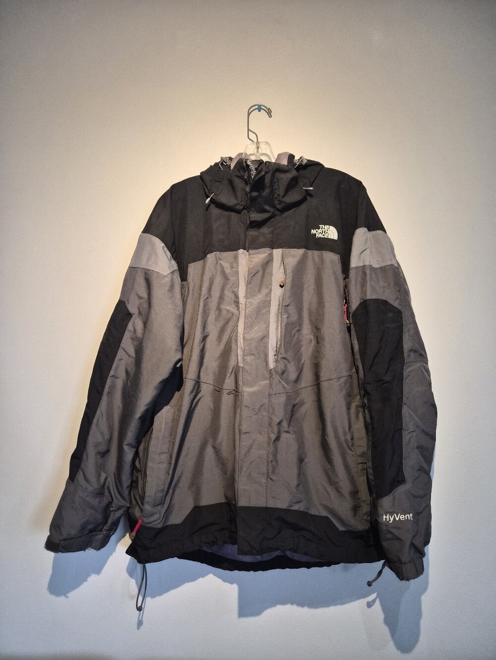 Vintage The Northface Hyvent Grey & Black Layered Jacket | Size Large